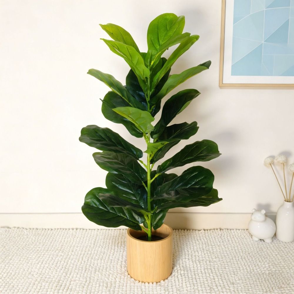 Green Plastic Artificial Ficus - Fiddle Leaf Fig ulasan dan harga