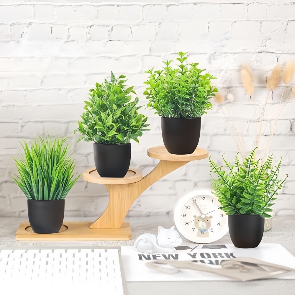 4pcs/set Mini Artificial Plant - Fiddle Leaf Fig ulasan dan harga