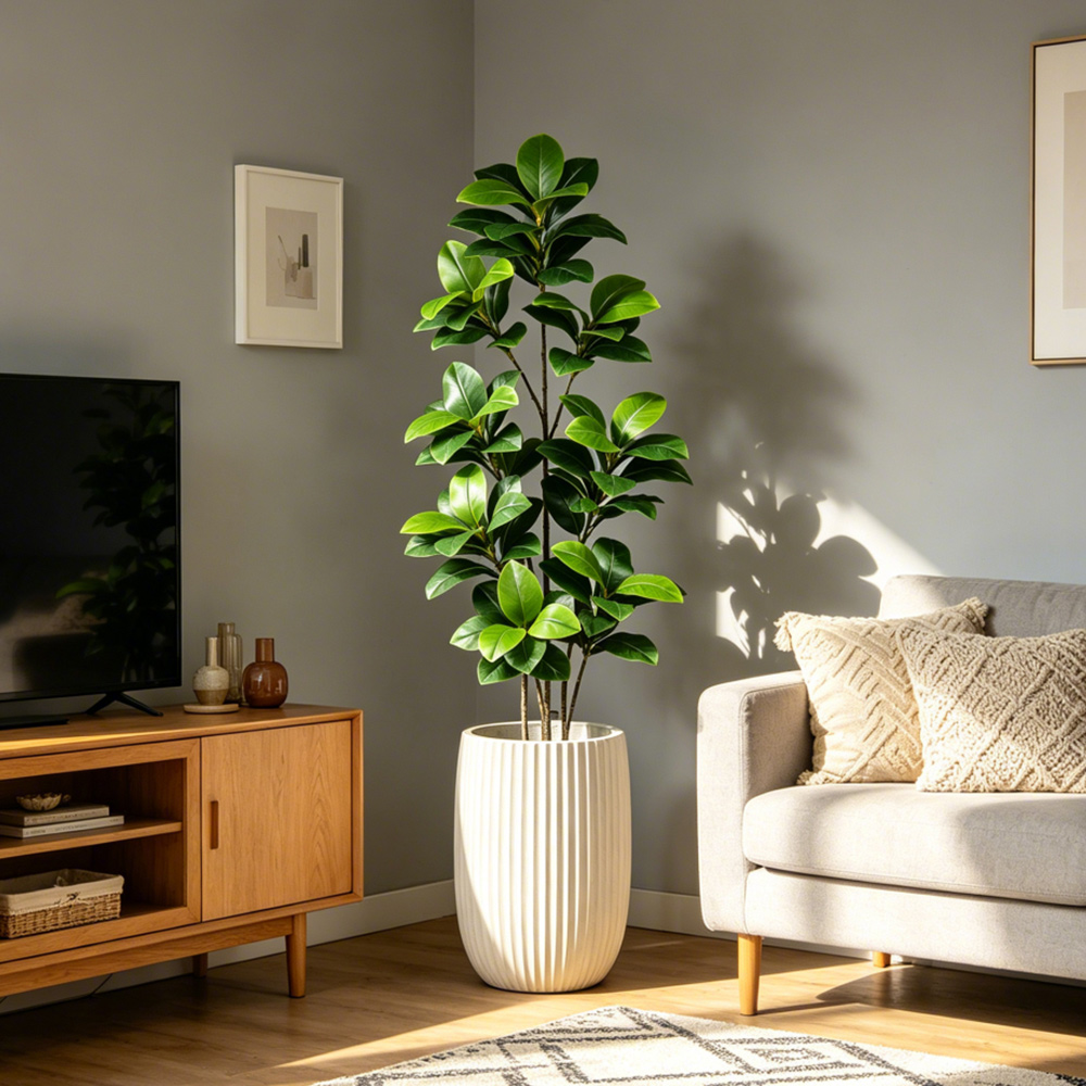 74-140cm Large Artificial Bany - Fiddle Leaf Fig ulasan dan harga